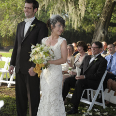 Wedding Couple with Flowers